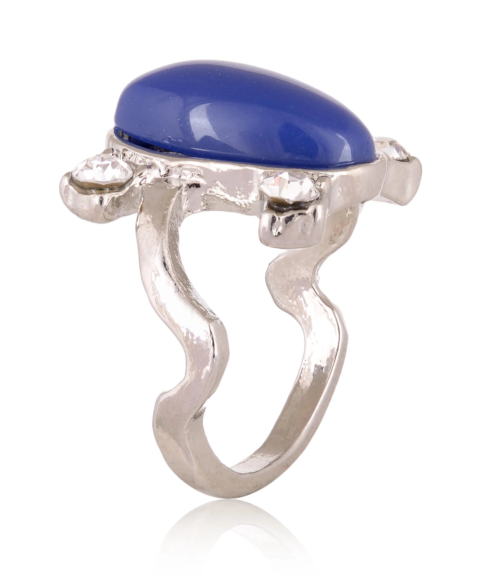 Blue stone ring worn on finger, Vampire Diaries jewelry