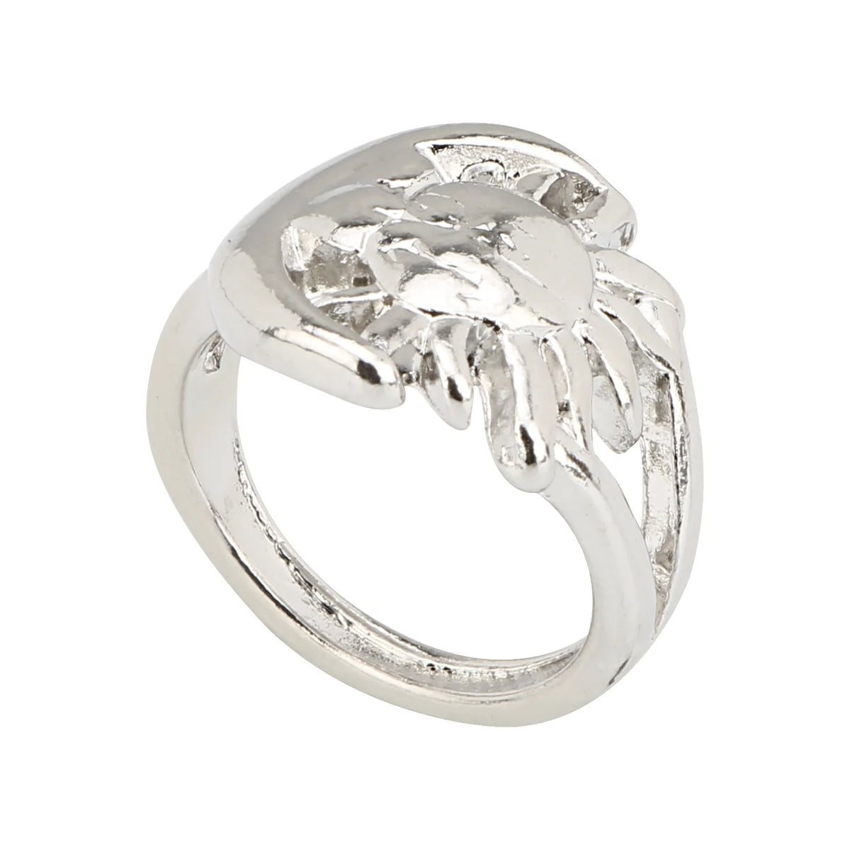 Silver Sun and Moon Ring for Fans