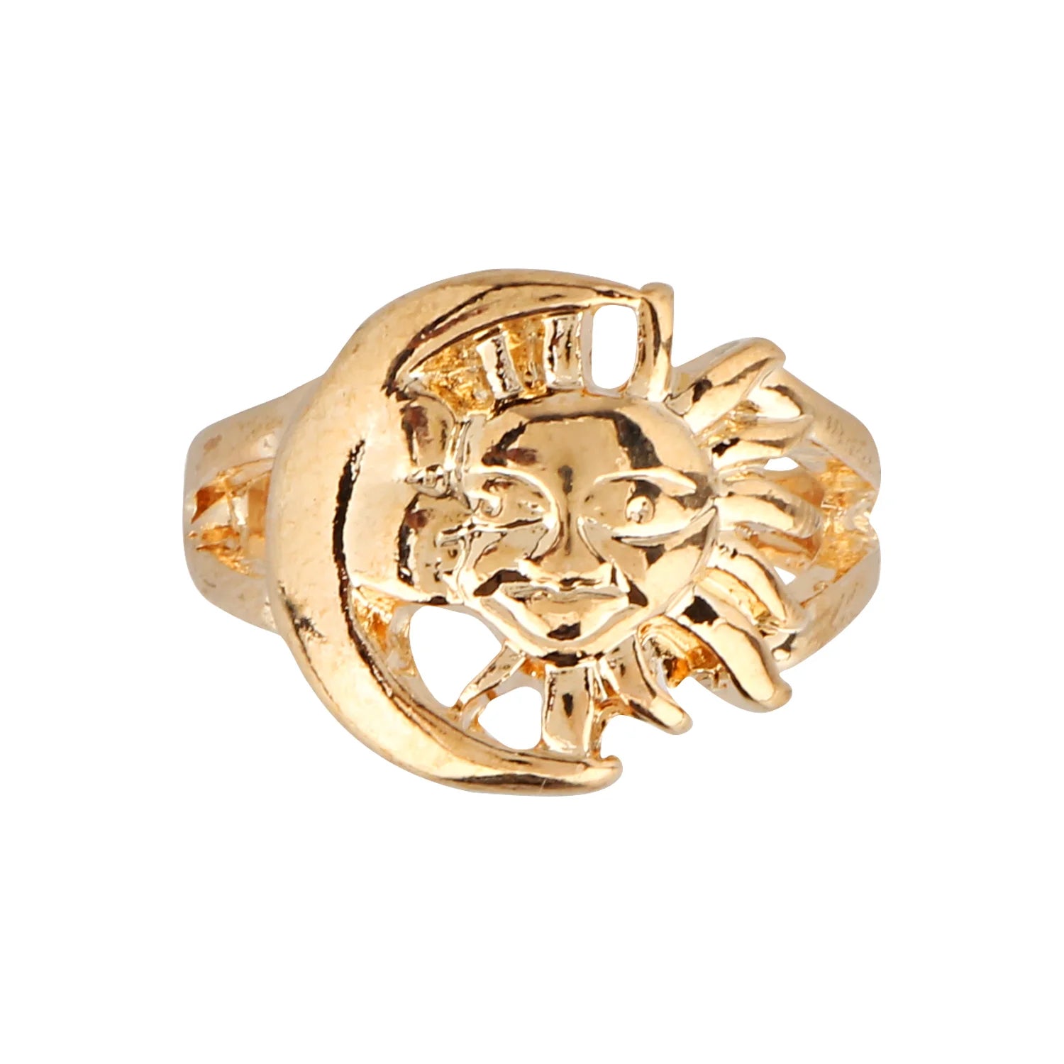 Sun and Moon jewelry ring detail