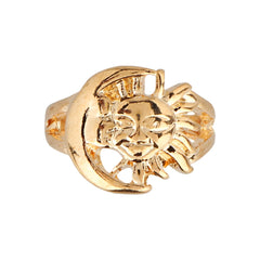 Sun and Moon jewelry ring detail