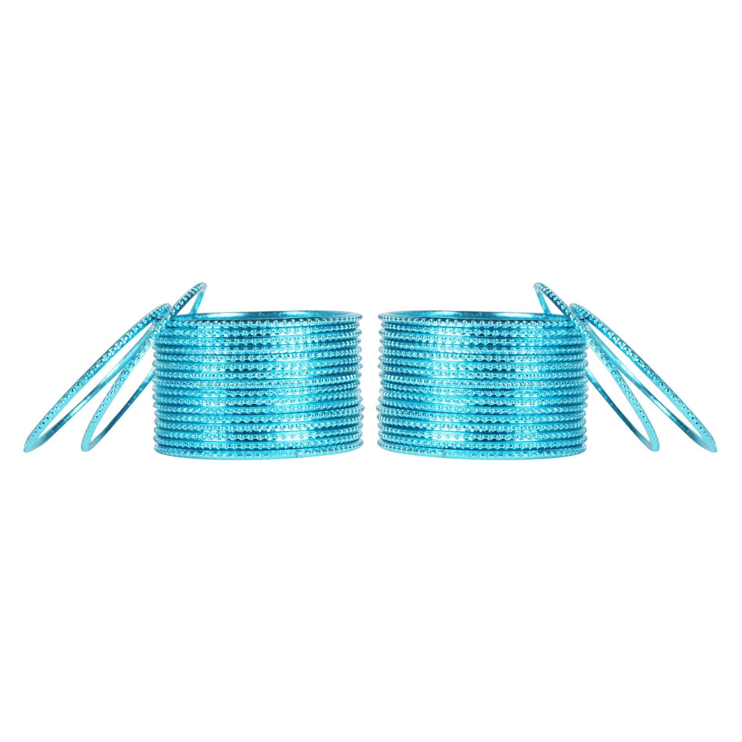 Light Blue Metal Bangles Set (36 Pcs) – Classic & Versatile [TBN041]