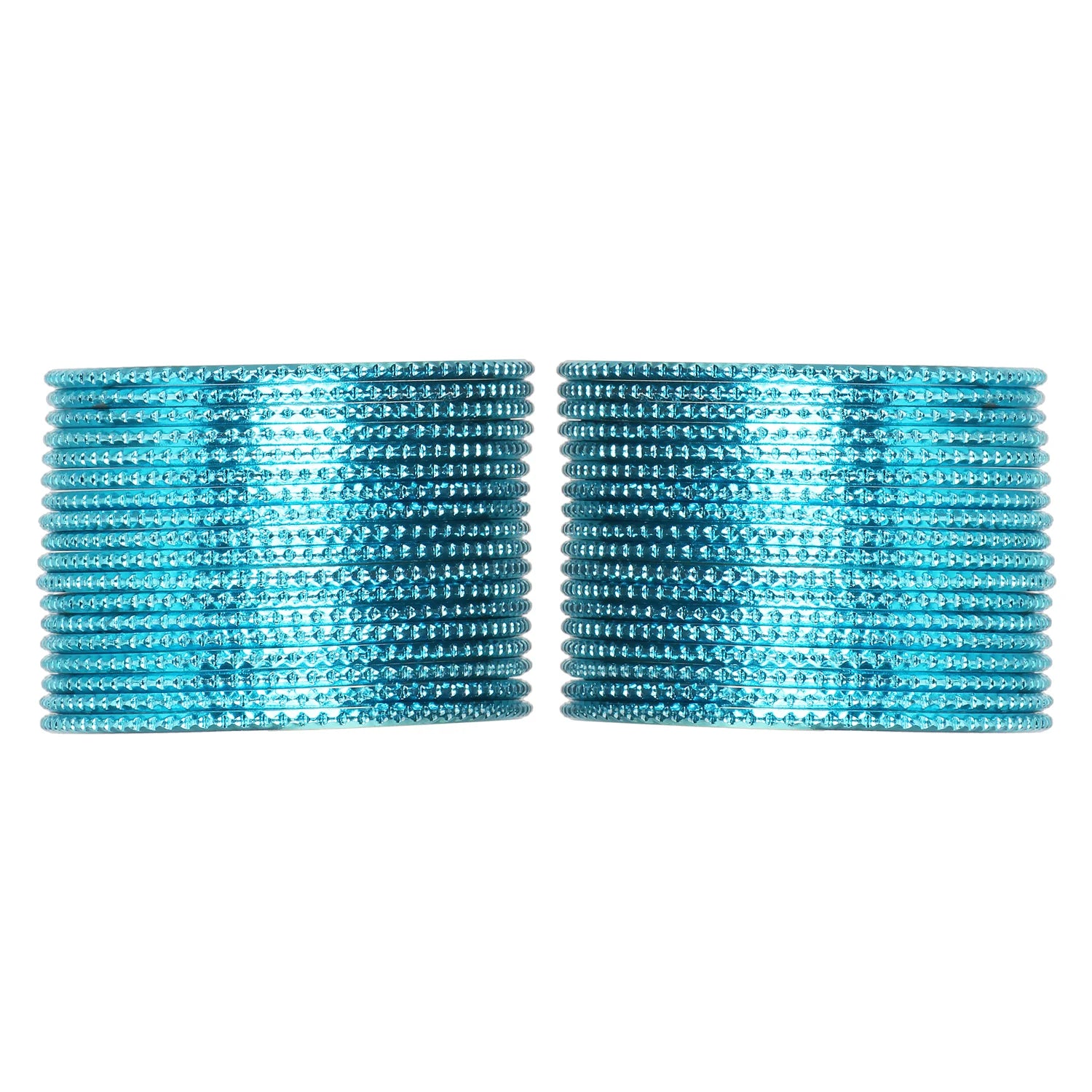 Light Blue Metal Bangles Set (36 Pcs) – Classic & Versatile [TBN041]