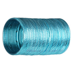 Light Blue Metal Bangles Set (36 Pcs) – Classic & Versatile [TBN041]