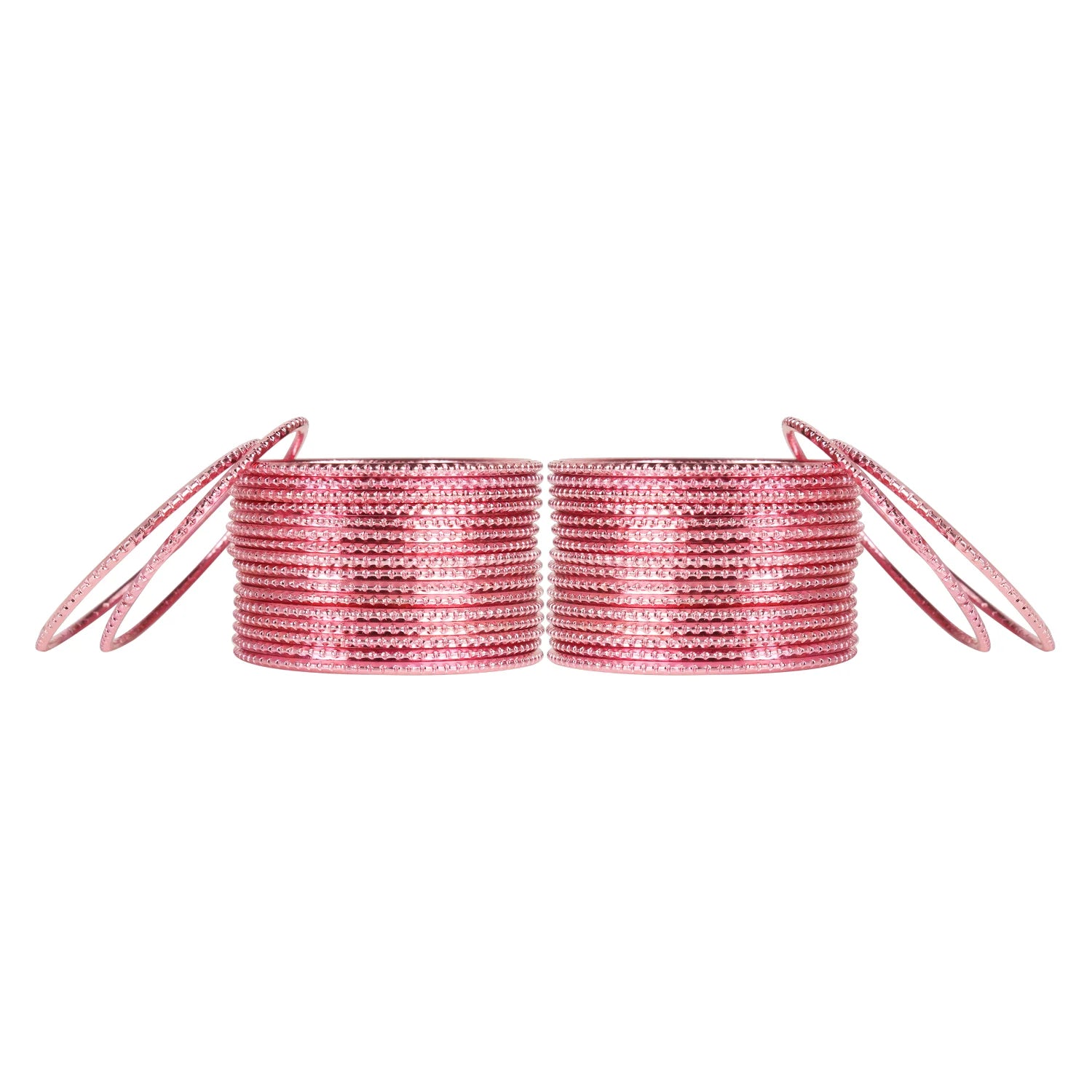 Light Pink Metal Bangles Set (36 Pcs) – Soft & Stylish Jewelry [TBN042]