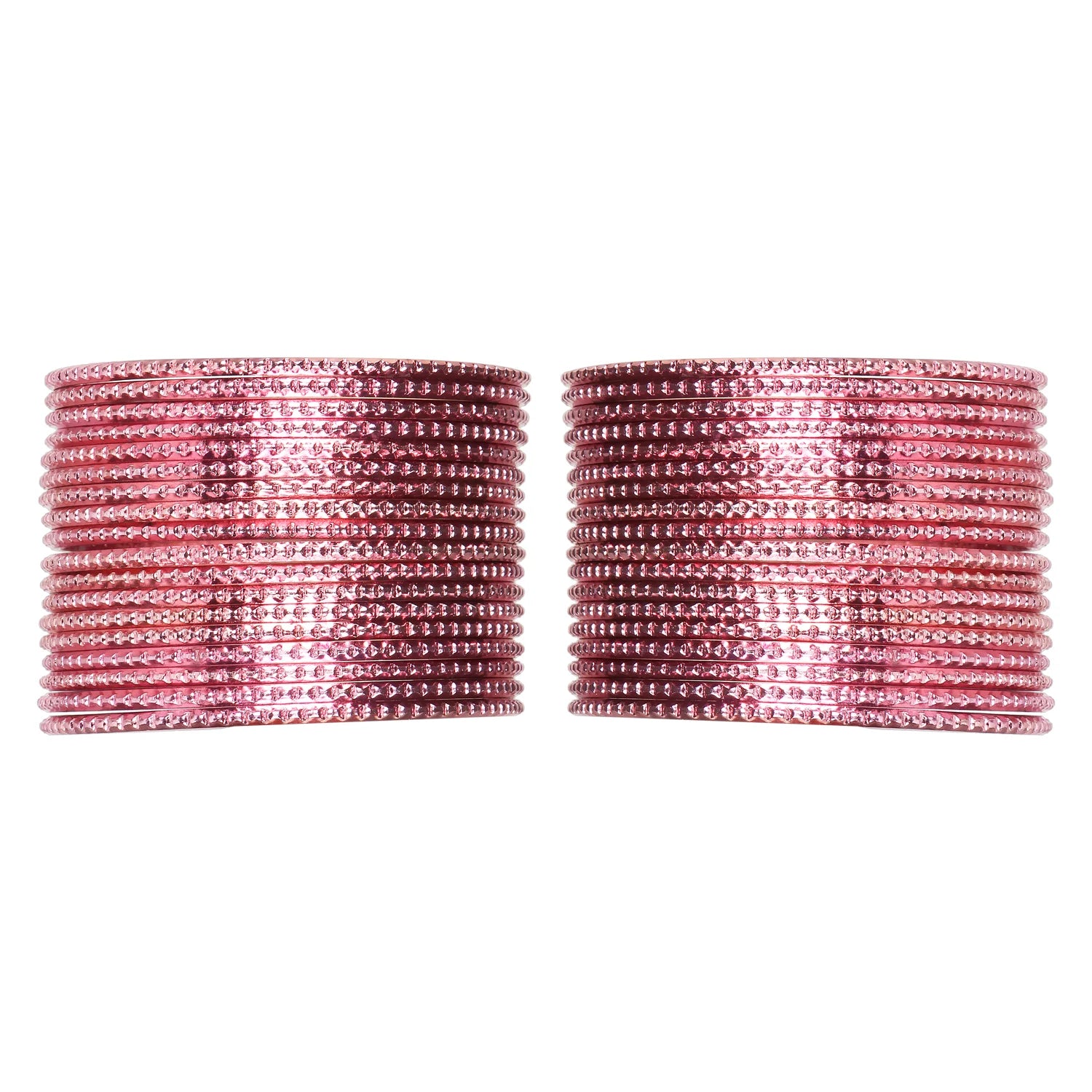 Light Pink Metal Bangles Set (36 Pcs) – Soft & Stylish Jewelry [TBN042]