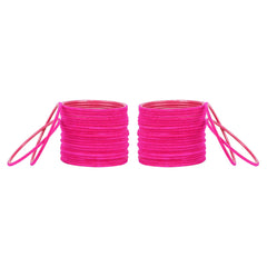 Rani Pink Velvet Bangles Set (48 Pcs) – Vibrant & Elegant Jewelry [TBN051]