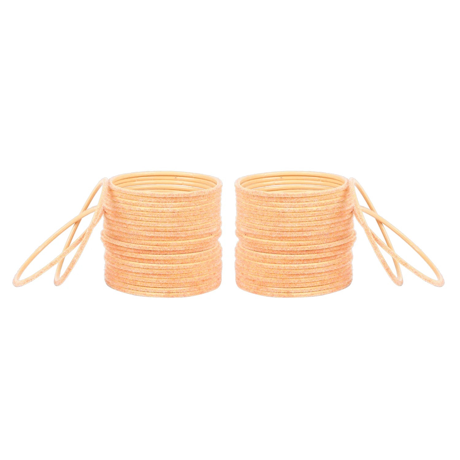 Peach Velvet Bangles Set (48 Pcs) – Soft, Lightweight & Stylish [TBN052]