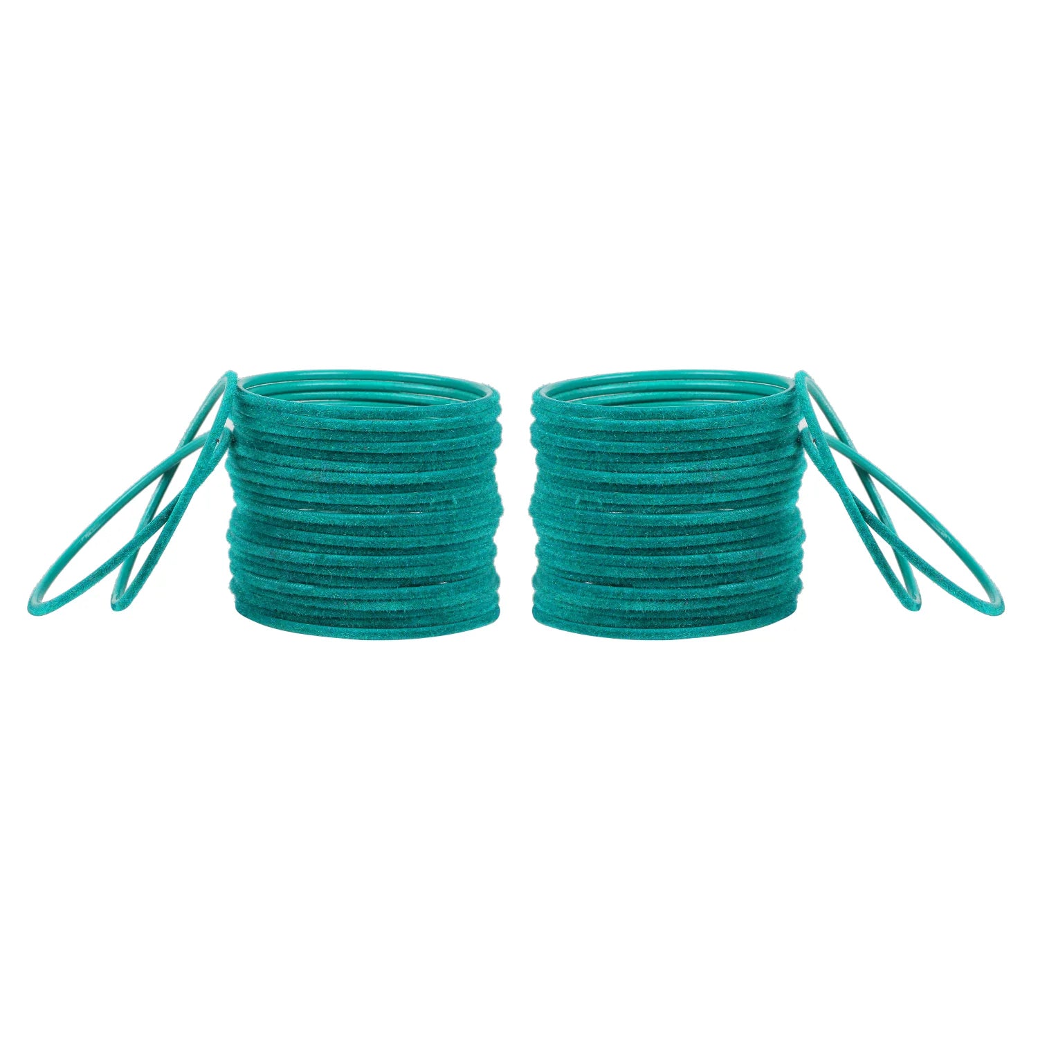 Sea Green Velvet Bangles Set (48 Pcs) – Soft & Elegant Jewelry [TBN058]