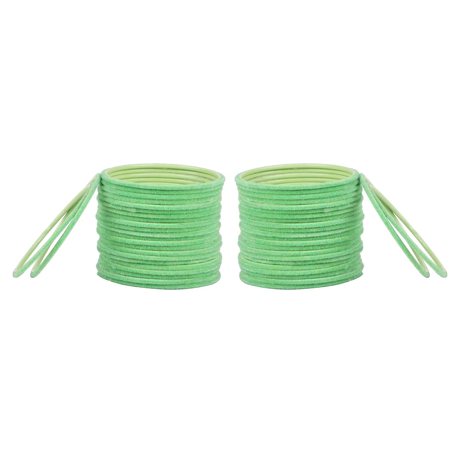 Pista Green Velvet Bangles Set (48 Pcs) – Stylish & Comfortable [TBN060]