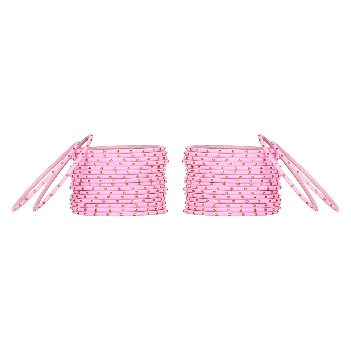 Set of 48 Light Pink Metal Bangle For Girls [TBN070]