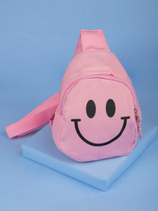 Arendelle Smiley Face Yellow Crossbody Bag for Kids in Pink [ABG007]