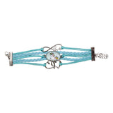 Blue Multi-Strand Leather Unicorn Charm Bracelet[ABR020]