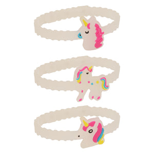 Combo of 3 White Stretch Bands Unicorn Bracelet for Girls [ABR049]