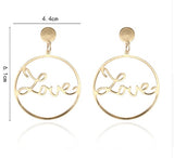 Gold Big Hoop LOVE Earrings [AER021-a]