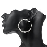 Silver Shinning Bling Hoop Eleanore Earrings [AER031-b]