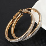 Gold Shimmer Loop Ivy Earrings [AER033-a]