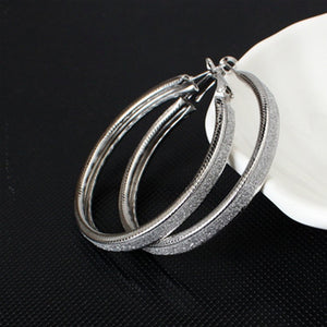 Silver Shimmer Loop Ivy Earrings [AER033-b]