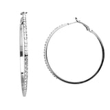 Silver Diamond Studded Loop Lisa Earrings [AER035-b]