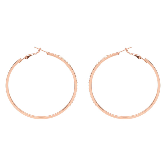 Rose Gold Studded Loop Lisa Earrings [AER035-c]