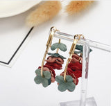 Colourful Hoop Dried Flower Earrings [AER040-a]
