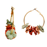 Colourful Hoop Dried Flower Earrings [AER040-a]