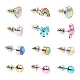 Colourful 12 Pairs of Stud, Heart and Unicorn Pairs of Earrings for Girls [AER084]