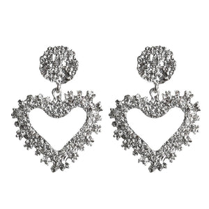Silver Designer Heart Earrings [AER116]