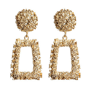 Gold Designer Rectangle Earrings [AER118]