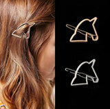 Gold Unicorn Shaped Trendy Hairpin for Girls [AHA033]