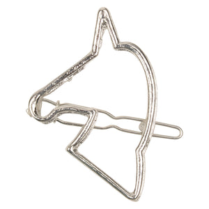 Silver Unicorn Shaped Trendy Hairpin for Girls [AHA034]