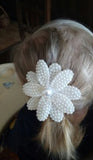 White Pearl Flower Hair Clip for Young Girls [AHA085]