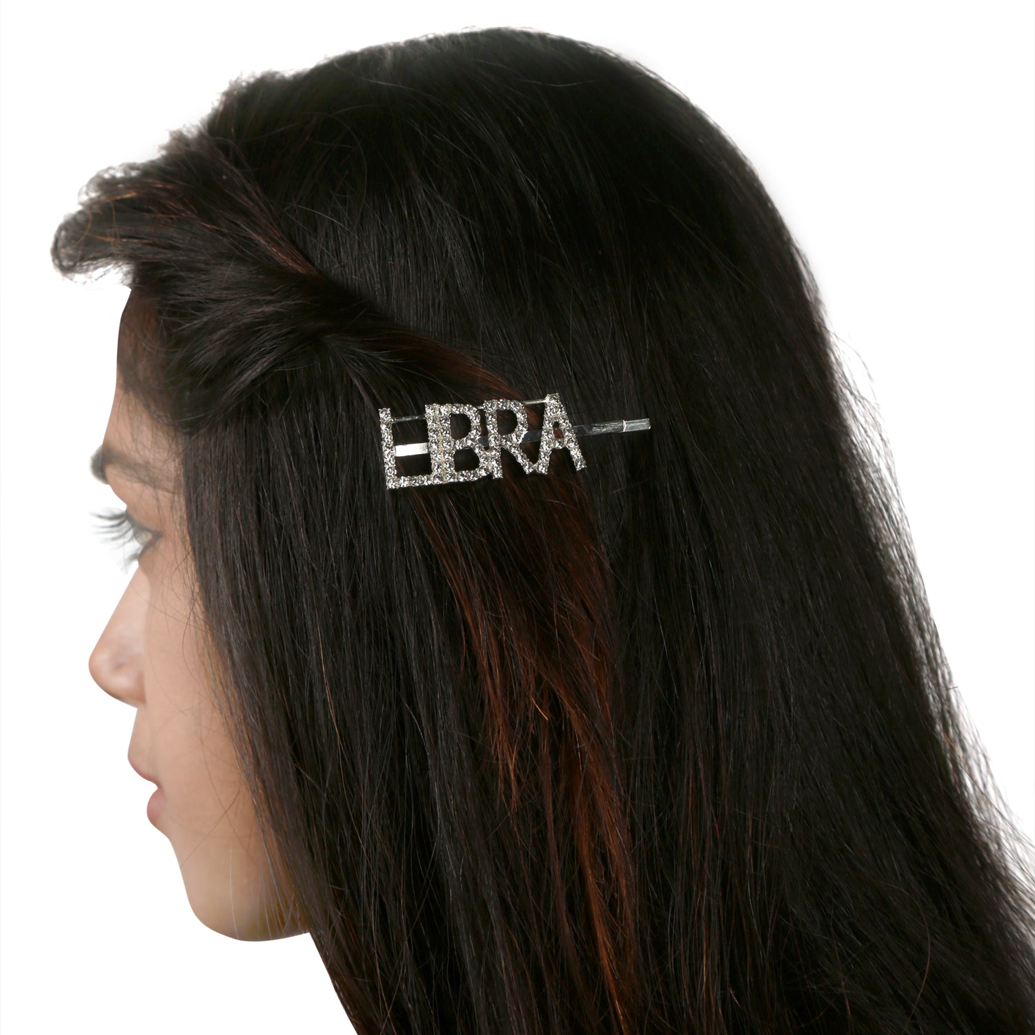 Silver Glitter "LIBRA" Hairpin – Zodiac Clip [AHA099]