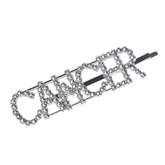 Silver Glitter "CANCER" Hairpin – Zodiac Clip [AHA101]