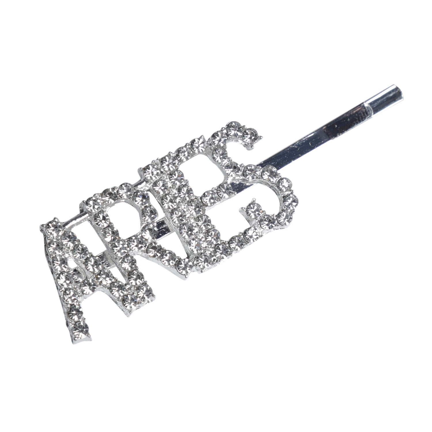 Silver Glitter "ARIES" Hairpin – Zodiac Clip [AHA109]