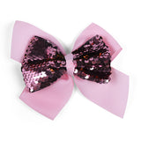 Baby Pink with Shiny Sequin Hair Bow [AHA118]