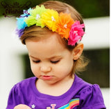 Rainbow Flowers Elastic Baby Headband [AHA138]