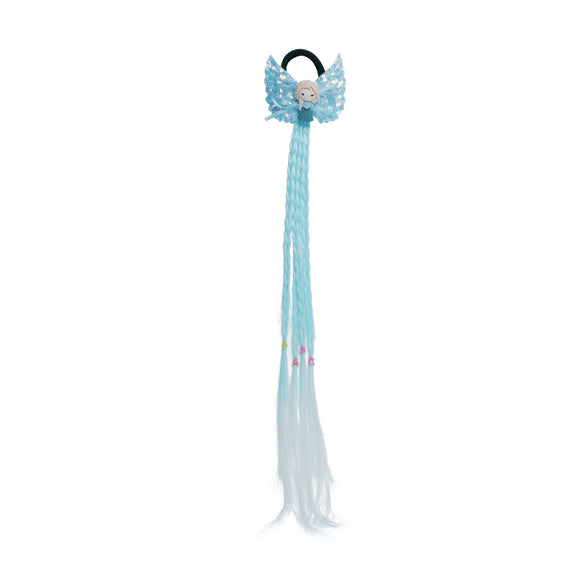 Snow Princess with Angel Wings Hair Bow with Ice Blue Hair Extensions [AHA150]