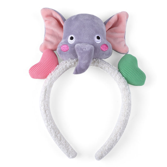 Stuffed Elephant Hairband with Hearts [AHA153]