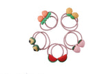5 Pairs of Colourful Elastic Hair Ties with Fruit Charms [AHA154]