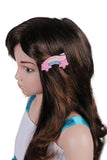 Set of 6 Blue Glitter Rainbow and Candy Hair Clips [AHA160]