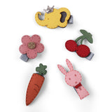 Set of 5 Suede Vegetables Colourful Hair Clips [AHA162]