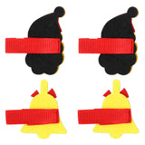 Christmas Pack of 4 Shinny Santa and Bell Hair Clips for Girls [AHA179]