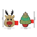 Christmas Pack of 4 Shinny Reindeer and Tree Hair Clips for Girls [AHA180]
