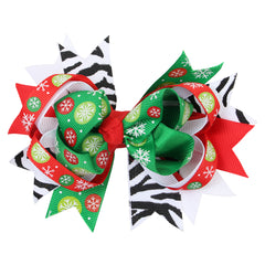 Christmas Grosgrain Ribbons Hair Clip Bow for Girls [AHA182]