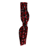 Christmas Red Black Snowflake Plaid Hairband with Top Knot [AHA185]