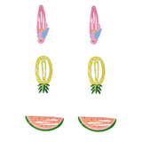 3 Pairs of Watermelon, Pineapple and Pink Bird  Hair Pin for Girls [AHA197]