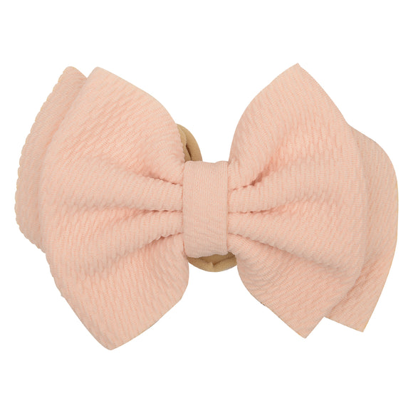 Peach Big Baby Cloth Bow Headband [AHA198]