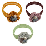 Combo of 3 Flower with Pearl Baby Head Bands [AHA201]