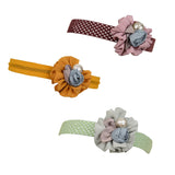Combo of 3 Flower with Pearl Baby Head Bands [AHA201]