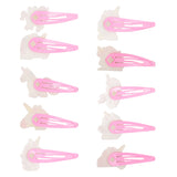 Pack of 10 Unicorn Charm Pink Hair Pins for Girls [AHA216]